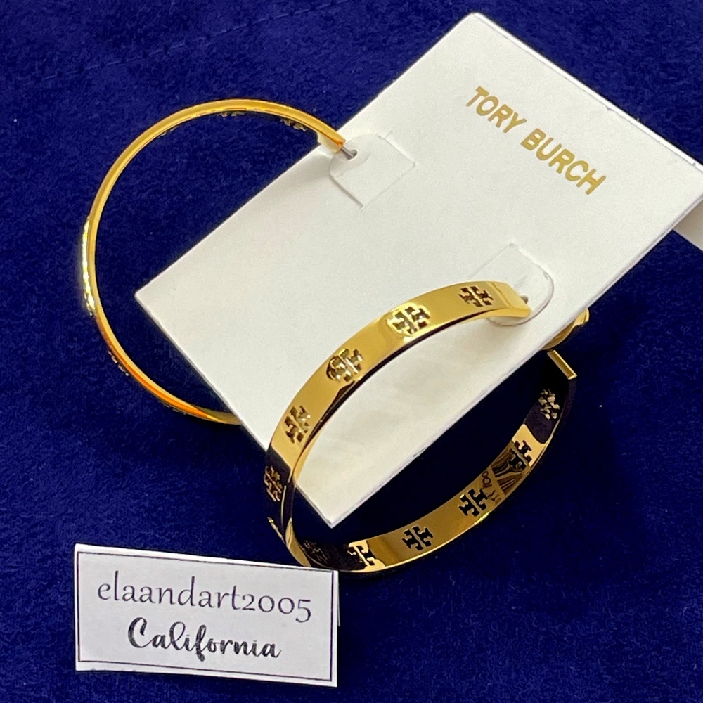 Tory Burch Pierced T Hoop Earring NWT